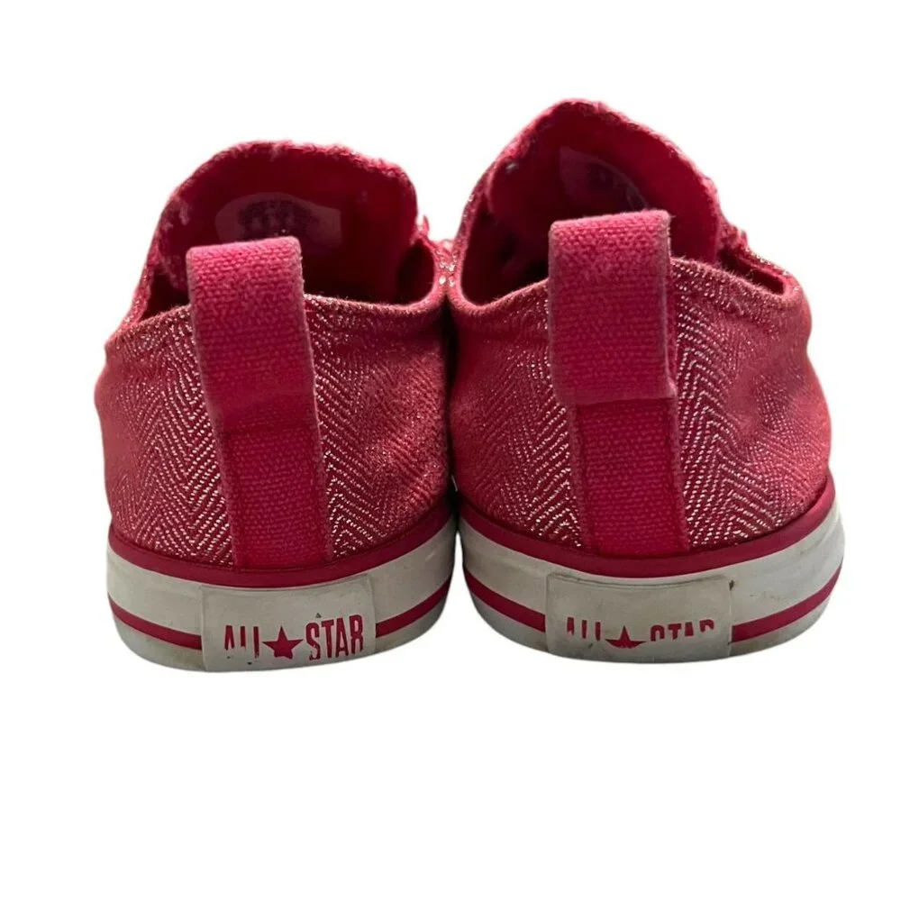 Converse All-Star Sz 10 Pink Metallic Slip On Sneakers
